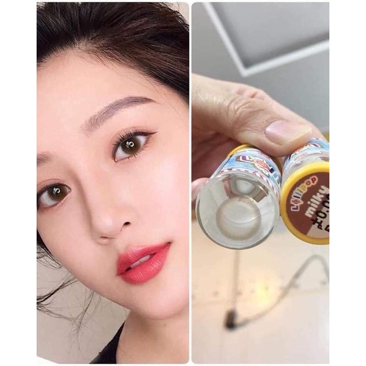 Lens Mắt Kính Áp Tròng Lollipop Giãn Nhẹ Không Độ Tự Nhiên Trong Veo chính Hãng Thái Lan