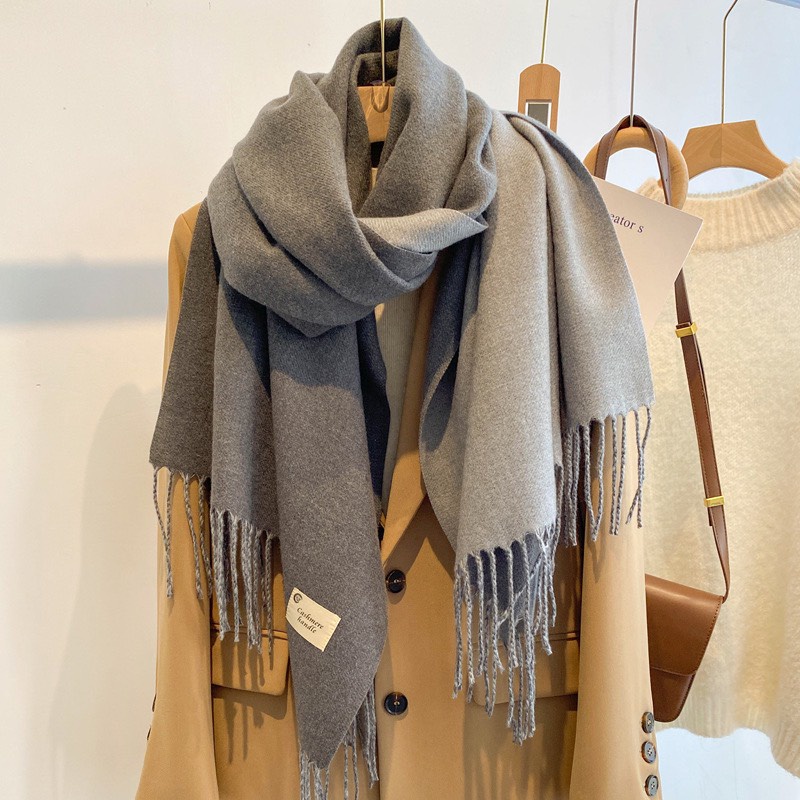 KHĂN CHOÀNG LEN MÙA ĐÔNG TRƠN MÀU HAI MẶT TUA RUA