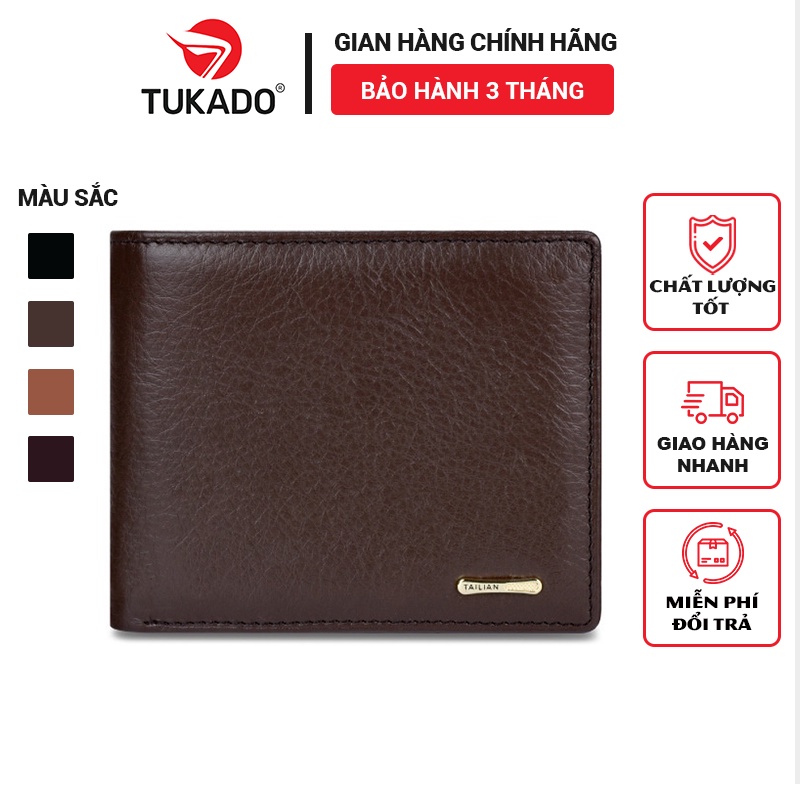 Ví Da Nam Cao Cấp Chính Hãng TAILIAN Dáng Ngang Thời Trang Da Mềm Nhiều Ngăn Tiện Dụng TL48 - Tukado