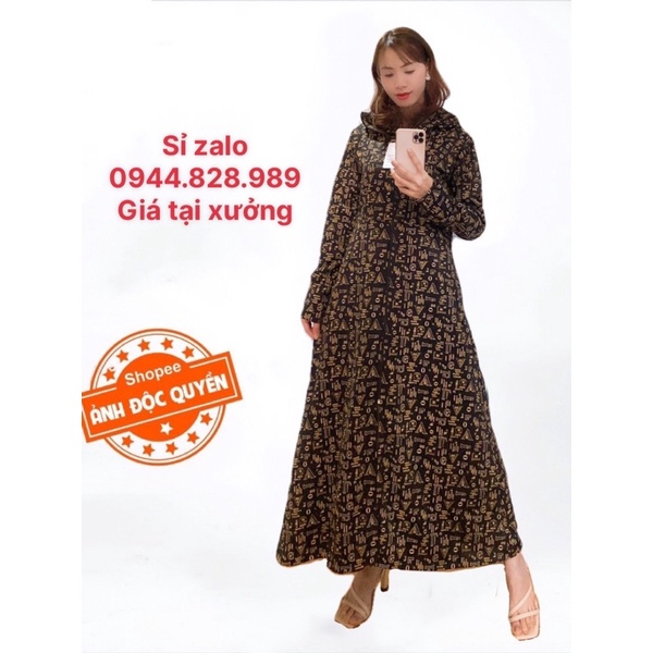 áo chống nắng toàn thân chất umi dáng váy không xẻ cực đẹp_vanluxy