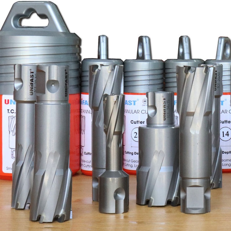 Mũi Khoan Từ Unifast Hợp Kim TCT Khoét Rút Lõi Sắt Thép Inox Phi 12-50mm Chuẩn Sâu 35mm