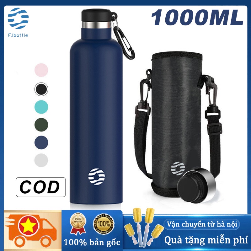 FJbottle Bình Giữ Nhiệt màu xanh da trời Blue Dung tích lớn 1000ml Giữ nóng trên 12h và giữ lạnh trên 24h FJ003