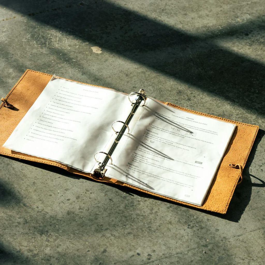 [A5/B5] Sổ Da Gáy Còng, Sổ Da Gáy Lò Xo A5/B5, Phong Cách Minimal Rustic, Da Thật Còng lỗ Kèm 1 Ruột