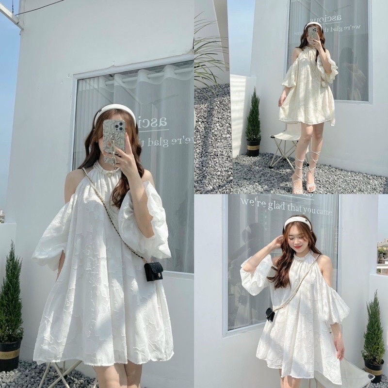 Đầm Yếm Ren Hoa Nổi âty Bồng Siêu Xinh Mã KH38