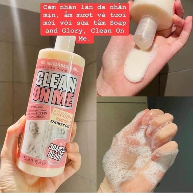 Sữa tắm Soap & Glory Clean on chai 500ml