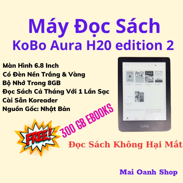 Máy Đọc Sách Kobo Aura H20 Edition 2 - Đã Cài Koreader