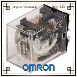Rơ le trung gian 8 chân dẹt to ly2n 12v / 24v / 110v / 240v + đế ptf08a