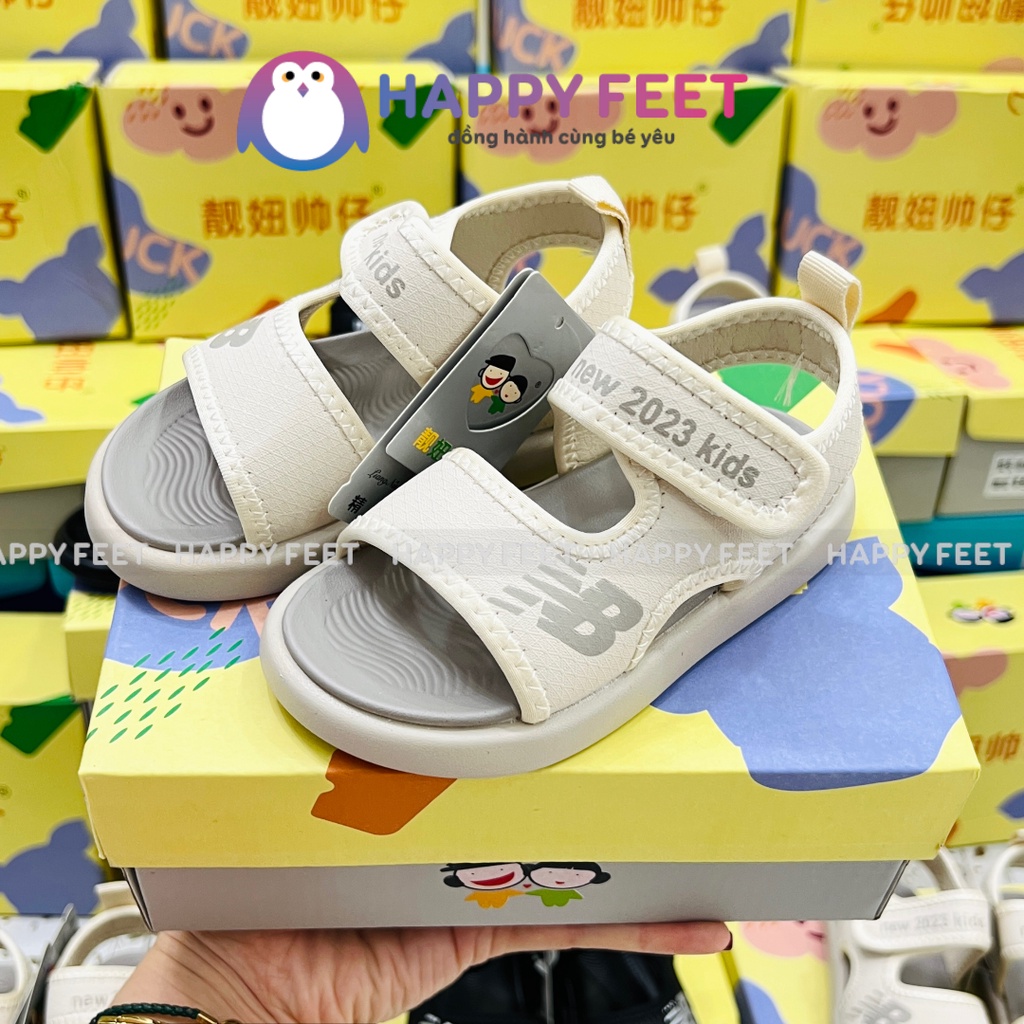 Dép quai hậu bé trai, xăng đan quai dán trẻ em cho bé 2-4 tuổi- Happy Feet No8103