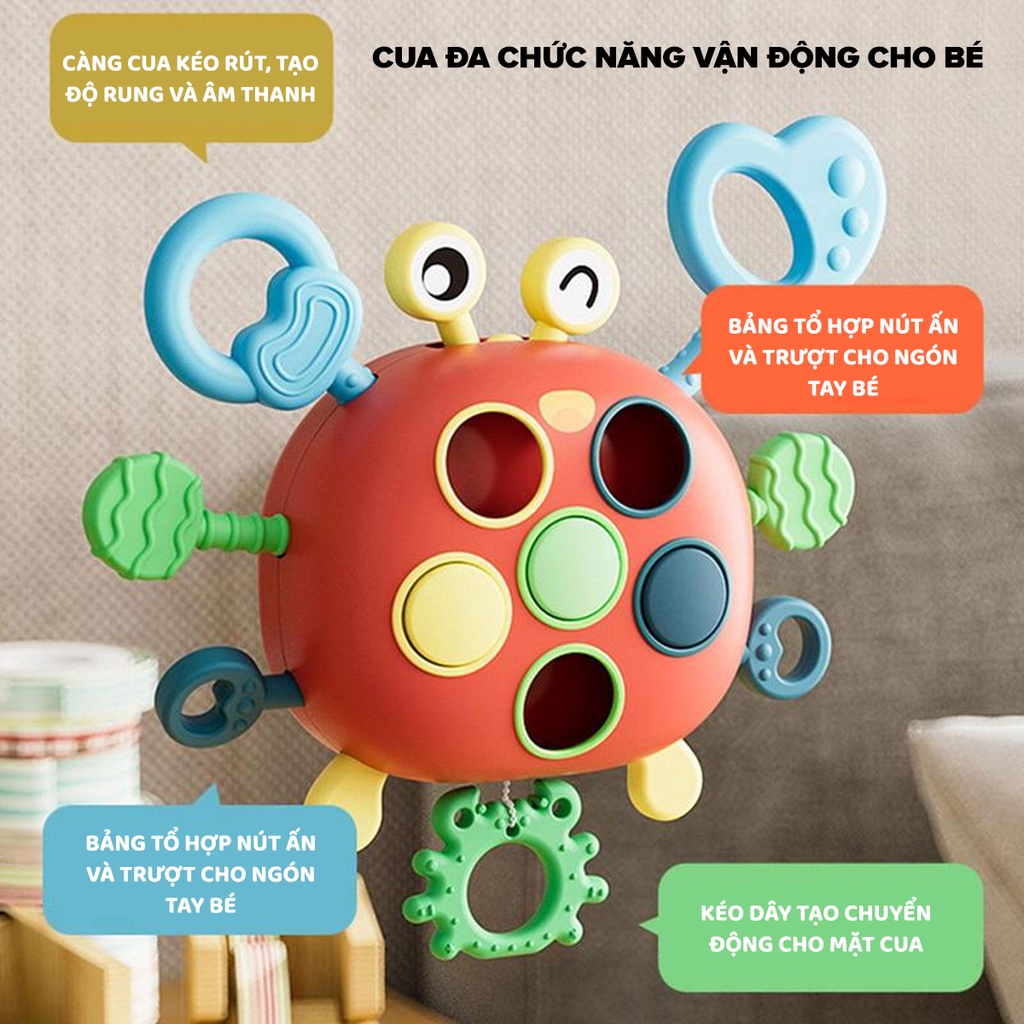 [Quà Tặng] Đồ chơi con cua - Colosmulti - đồ chơi vận động cầm tay cho bé rèn luyện cầm nắm