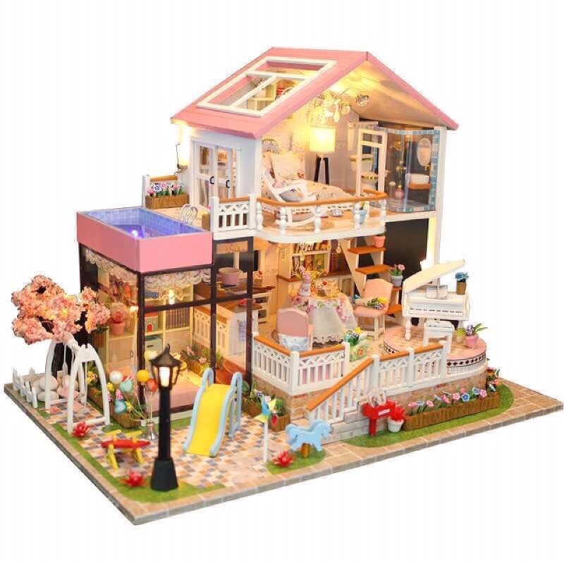 Mô hình nhà gỗ tự lắp ráp diy doll house