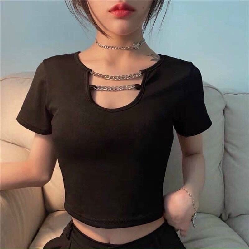 Áo Croptop Nữ Trơn Nhiều Màu Gắn Dây Vải Cotton Co Giãn Tốt Phong Cách Hàn Quốc NEW UNISEX