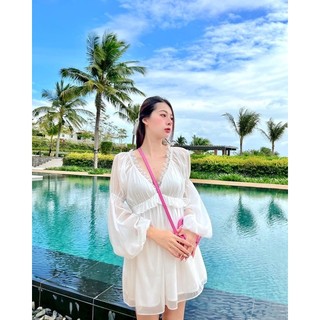 Váy tơ tay phồng Lumi Dress