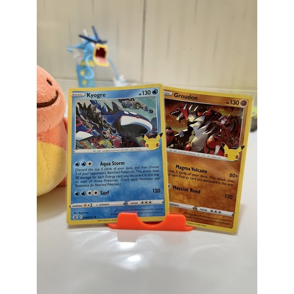 Thẻ bài Pokemon tcg Bộ đôi Kyogre &amp; Groudon kỷ niệm 25th Holo chính hãng