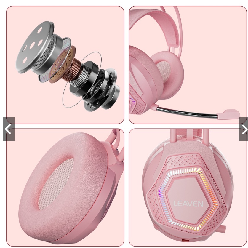 Tai Nghe Gaming LEAVEN G70 Led RGB Âm Thanh 7.1 Bass Cực Căng Âm Thanh Vòm