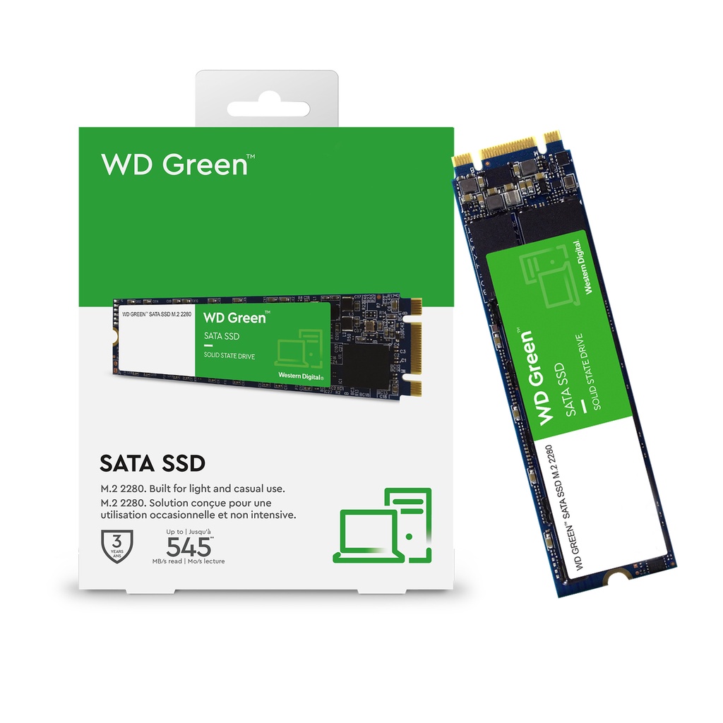 Ổ cứng SSD Western Digital Green M2 2280 SATA III 240GB / 480GB model G3G0B mới 2023 Bảo hành 3 năm - Hàng Chính Hãng