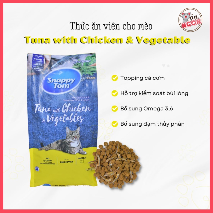 Hạt Snappy Tom Topping Cá Cơm - Hạt cho mèo nhiều dinh dưỡng