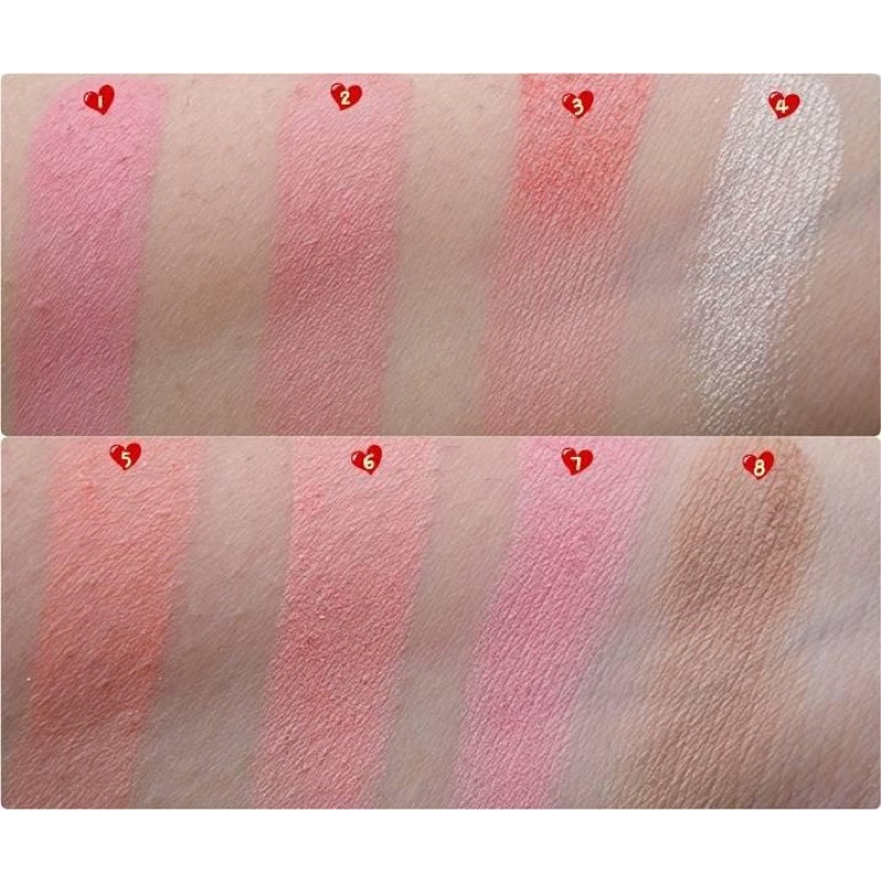 Bảng Phấn Má Hồng 8 ô Tông Cam Hồng, Tạo Khối và Bắt Sáng Sivanna Ultra Brush Palette HF319