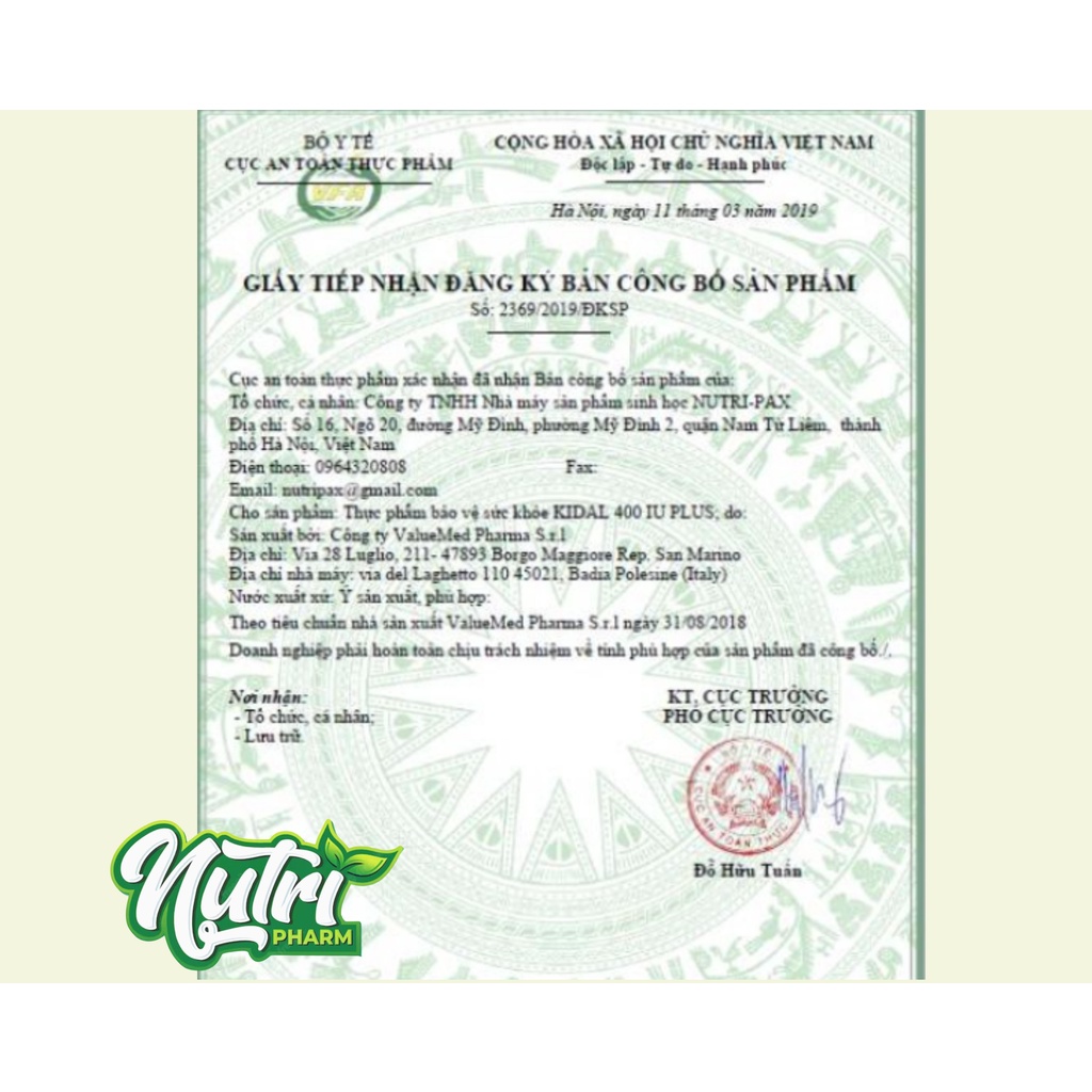 Vitamin D3 - KIDAL PLUS Bổ sung Vitamin D3 & DHA giúp xương chắc khỏe, não thông minh