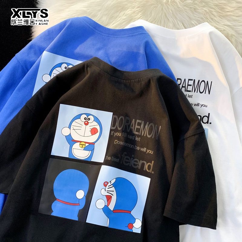 Áo thun XINLANYASHE tay ngắn in họa tiết thời trang Hàn Quốc cho nữ