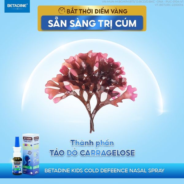 Xịt Mũi Chống Cảm Lạnh Dành Cho Trẻ Em Betadine Kids Cold Defence Nasal Spray 20ml