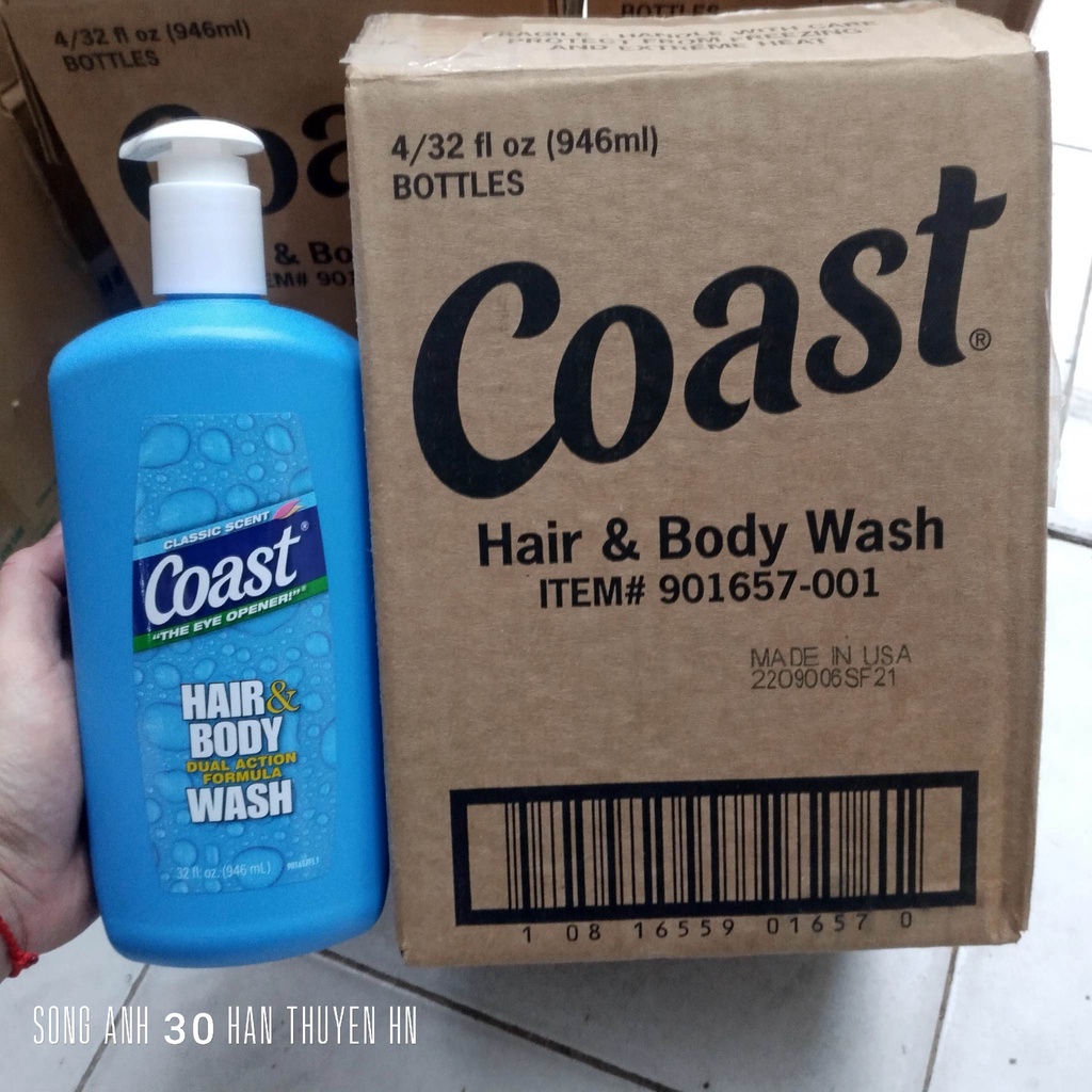 Sữa tắm gội Coast Hair And Body Wash Classic Scent 946ml 2in1 cực chất giành cho hội anh em, hàng Mỹ xịn xò