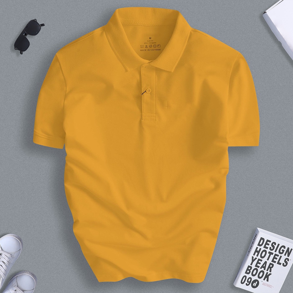 Áo Polo Nam Trơn Basic Cổ Bẻ vải Cá Sấu Cotton Cao Cấp Chuẩn Form Thấm Hút Thoáng Mát