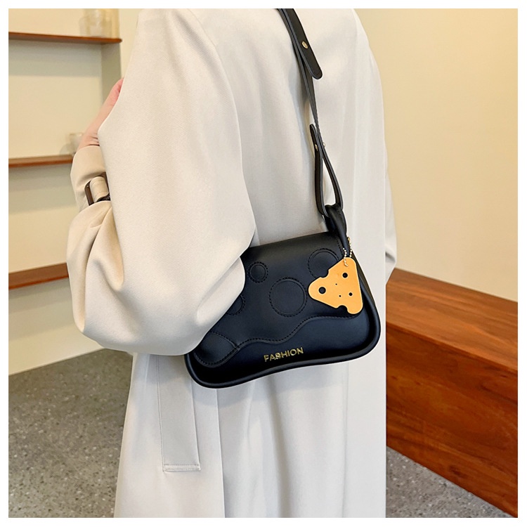 Mischa Túi Đeo Vai Bằng Da PU Màu Tương Phản Phong Cách Phương Tây Đơn Giản Dễ Phối Đồ