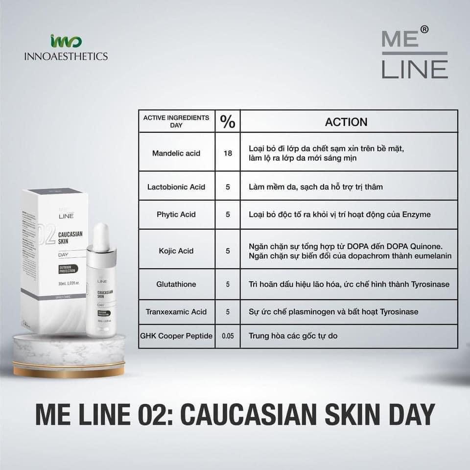 Serum đặc Meline 02 Day Caucasian Skin 30ml - Giảm Nám, Giảm Sắc Tố, Trắng Da