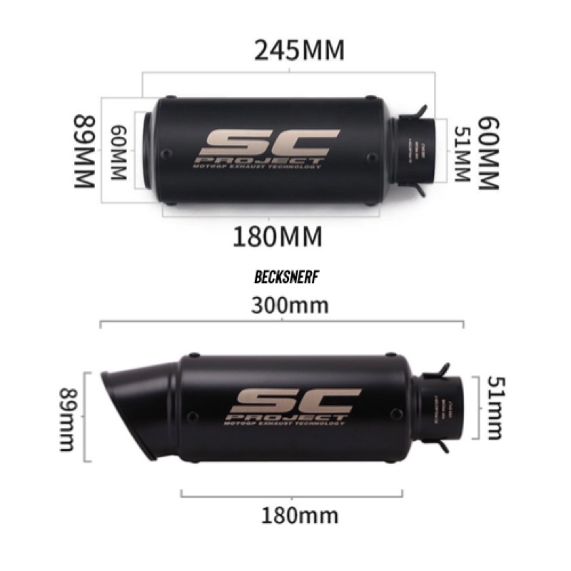 Pô thể thao Pô Sc Đen Tem Vàng Miệng Pô 51mm