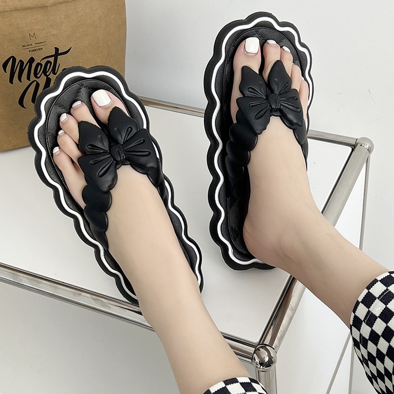 Dép xỏ ngón nữ có nơ lỗi nhẹ, in lỗi dính keo phù hợp ở nhà du lịch, đẹp không ảnh hưởng khi sử dụng giá siêu rẻ mã CZ89