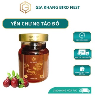 Yến chưng táo đỏ gia khang, 35% yến, hủ 70ml