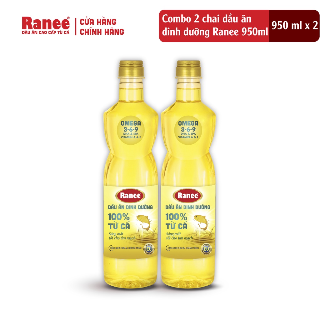 Combo 2 chai dầu ăn dinh dưỡng Ranee 950ml