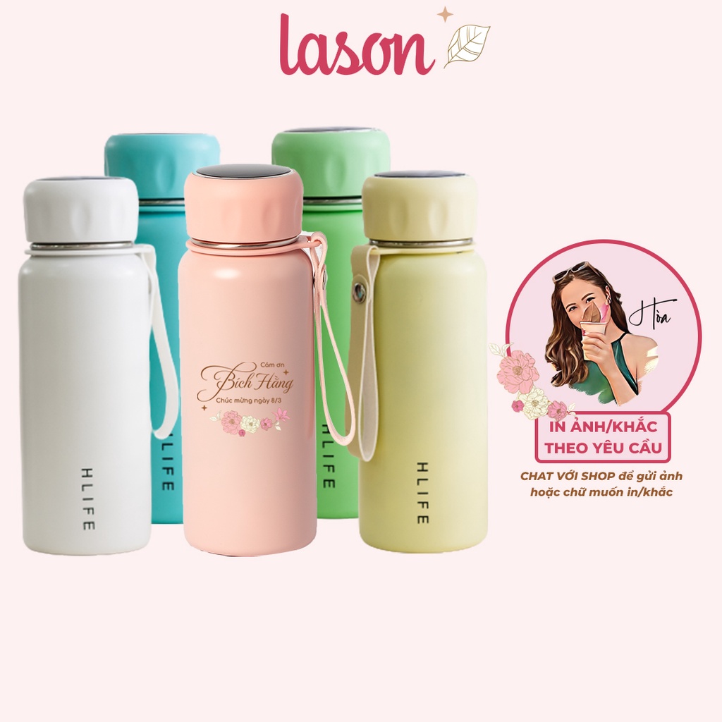 Bình nước giữ nhiệt Lason hiển thị nhiệt độ Hlife 380ml BN-GN00522