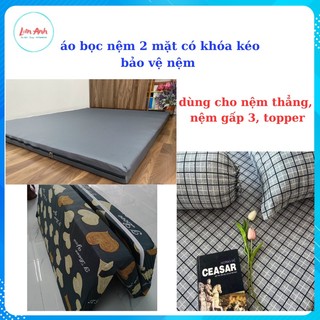 Aó bọc nệm 2 mặt có dây khóa thun lạnh bảo vệ nệm đủ kích thước nệm cao 7 -10cm