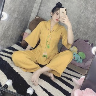 (LỤA THÊU SEN) Trang phục truyền thống, đồ bộ mặc nhà, Quần áo phật tử, đồ lam đi chùa
