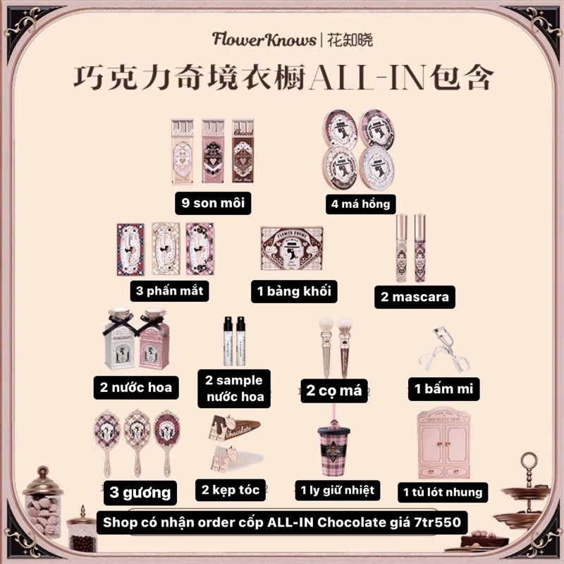 Set 4 Sản Phẩm Bộ Sưu Tập Strawberry Rococo Mới Nhất Nhà Flower Knows Chính Hãng