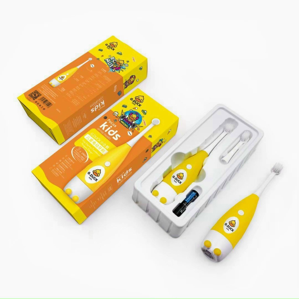 Bàn chải đánh răng điện VỊT VÀNG tự động cho bé
