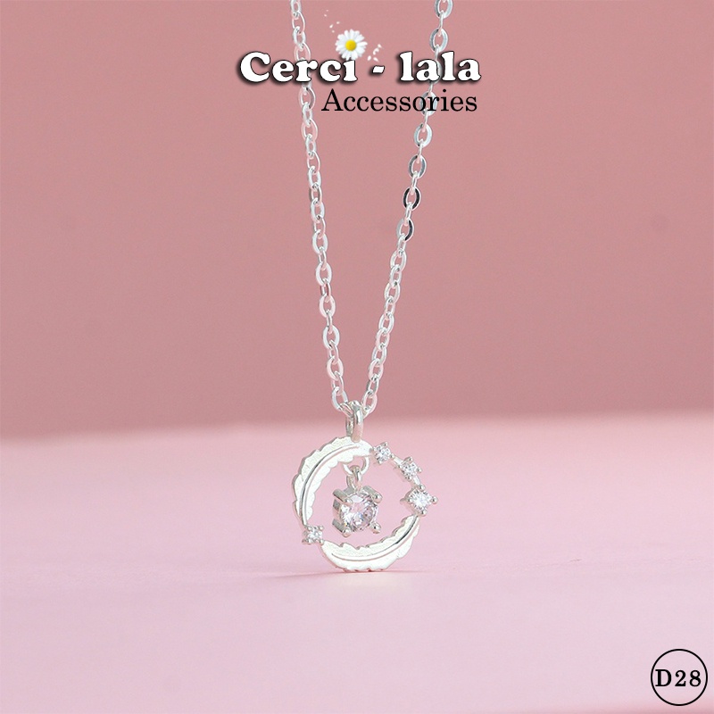 Dây Chuyền Nữ Bạc Cao Cấp Cerci Featherie Mặt Lông Vũ Đính Đá Cho Cô Gái Nhẹ Nhàng, Đáng Yêu D28| Vòng Cổ Cercilala