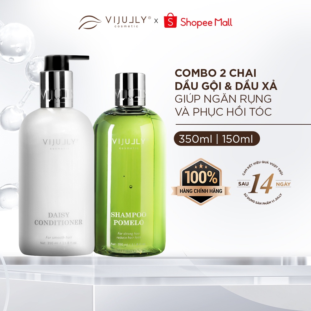 Bộ Gội Xả Giảm Rụng - Phục Hồi Tóc VIJULLY Dầu Gội Bưởi và Dầu Xả