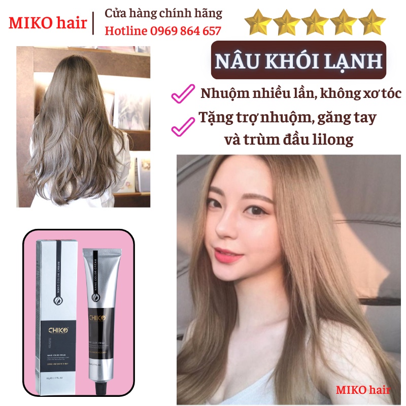 Combo thuốc nhuộm tóc collagen tại nhà NÂU KHÓI LẠNH tặng kèm trợ dưỡng và phục hồi sau nhuộm tóc