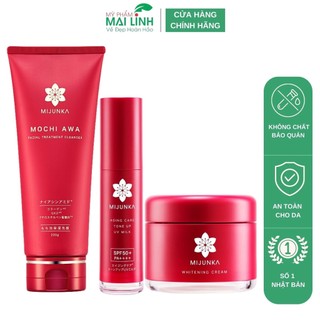 Bộ 3 Sản Phẩm Chăm Sóc Da Tối Giản Mijunka Mochi Nhật Bản