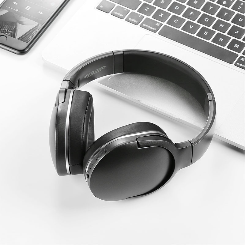 Tai nghe chụp tai gấp gọn Baseus Encok D02 Pro (Wireless Headphone NGD02-C01) kết nối Bluetooth lèm sạc Type-C ( Đen )