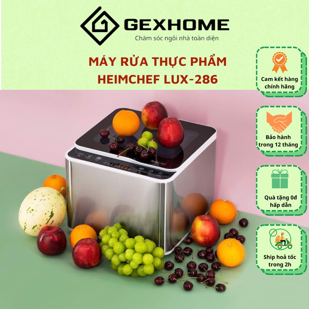 Máy rửa thực phẩm Heimchef Lux-286 dung tích 9L công nghệ sóng siêu âm - GEXHOME