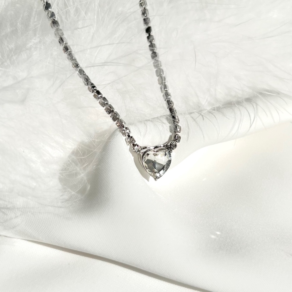 Dây chuyền đính đá mặt trái tim đá N206 Choker Club