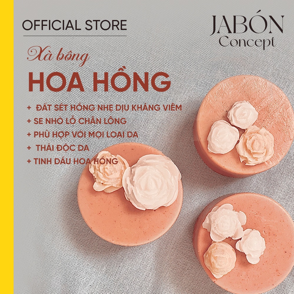 Xà Bông Handmade Pink Clay Đất Sét Hồng Hương Hoa Hồng  Xà Phòng Hữu Cơ Thiên Nhiên Làm Sạch Jabón Concept