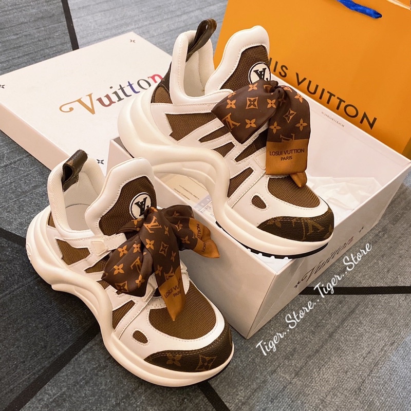 GIÀY LV WHITE BROWN LAI AU SC