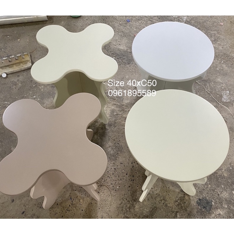 Đôn gỗ curvey, bàn hoa C50 #cowodecor