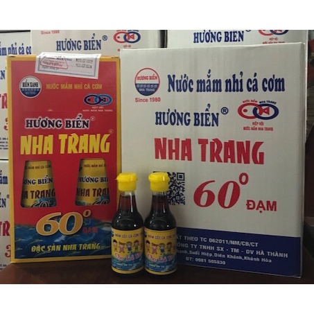 (NƯỚC MẮM NẤU BẾP) 3 hộp nước mắm cá cơm Hương Biển Nha Trang 60 độ đạm chai thuỷ tinh 520ml x 6 chai -0981505830