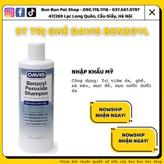 Dầu tắm cho chó mèo DAVIS BENZOYL PEROXIDE SHAMPOO