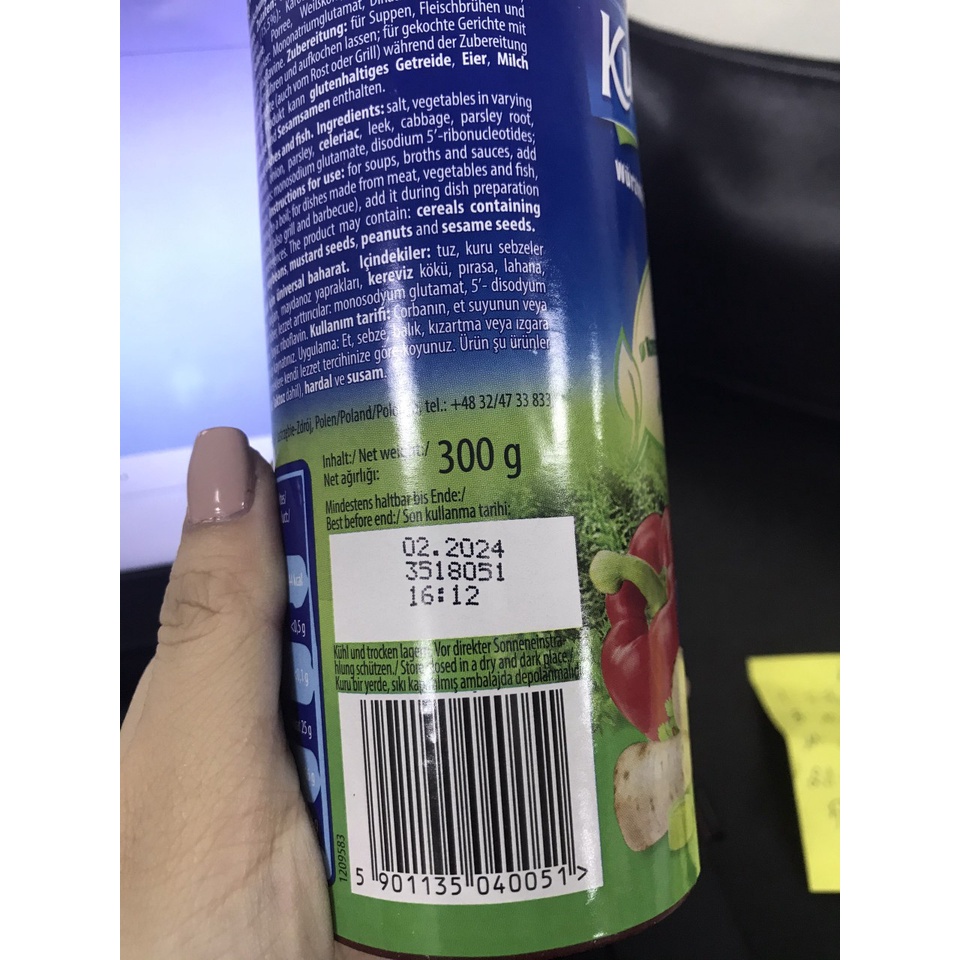 Hạt Nêm Không Đường, Hạt Nêm Đức Ăn Kiêng EATCLEAN/ Hạt Nêm Rau Củ Hữu Cơ KUCHAREK Đưc Lọ 300G tkad